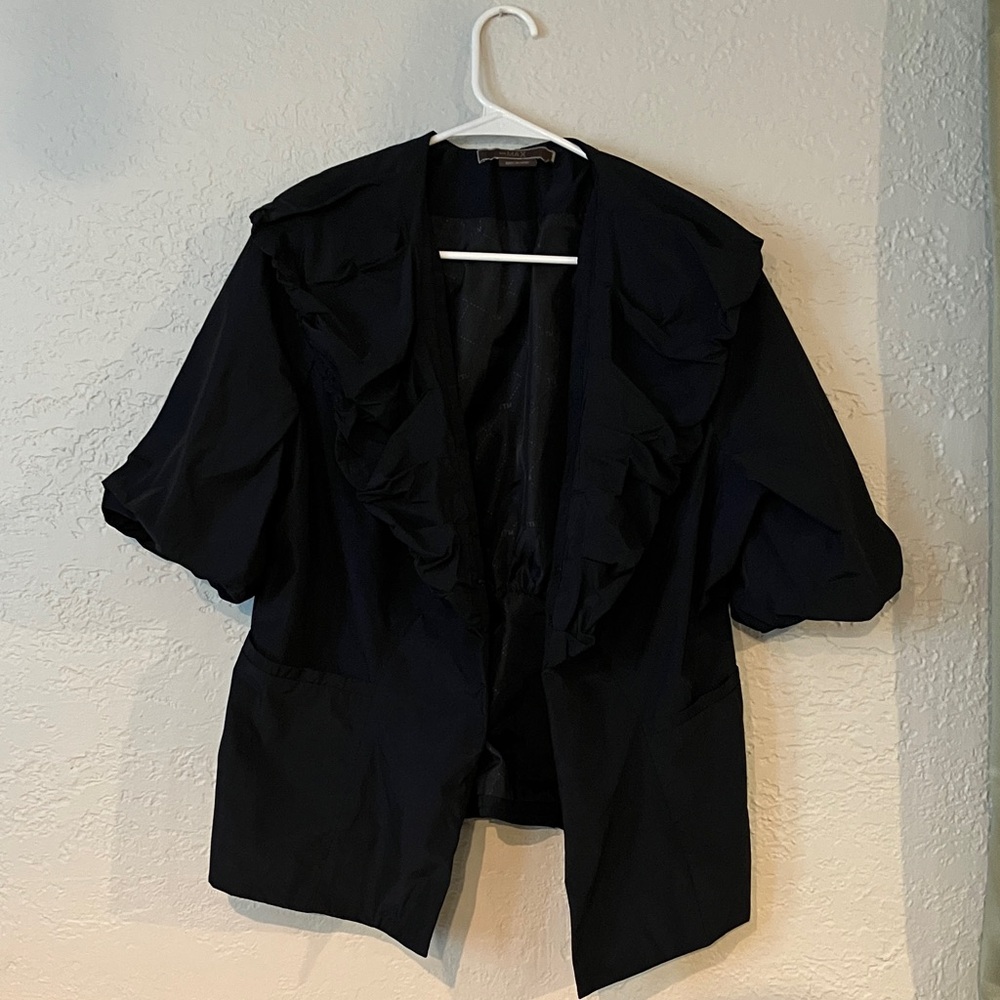 To the Max Black Ruffled Blazer